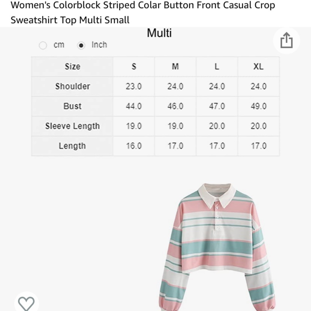 Striped crop, with collar. - Picture 2 of 8
